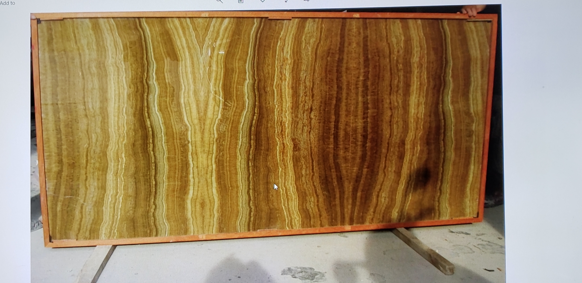 Bookmatched wooden onyx in daylight